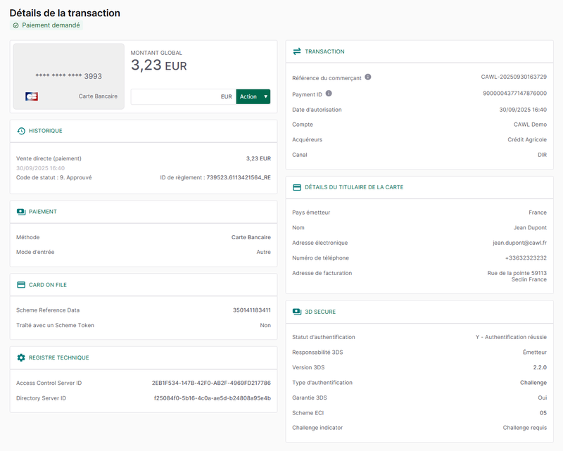 Details Transaction - guide de démarrage