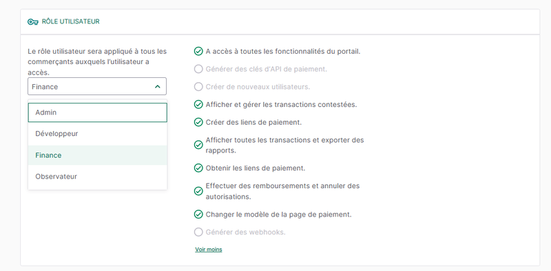Etape 2 - Liste Rôles - guide de démarrage