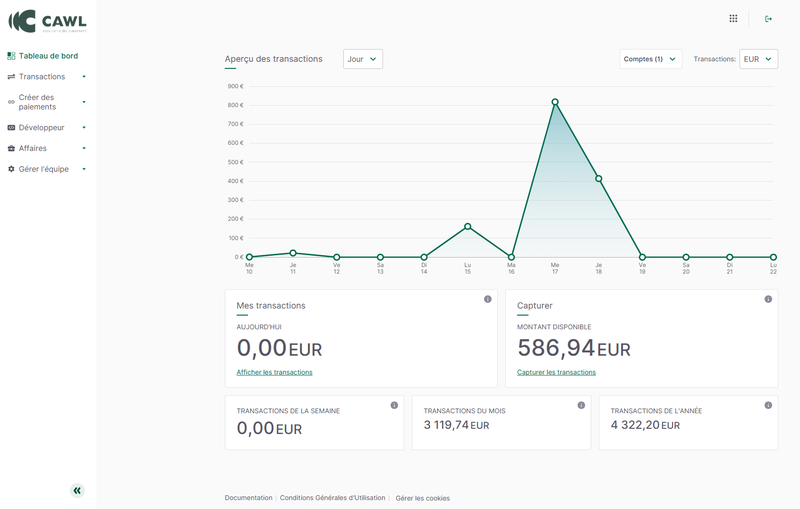Etape X - Dashboard - Jours - guide de démarrage