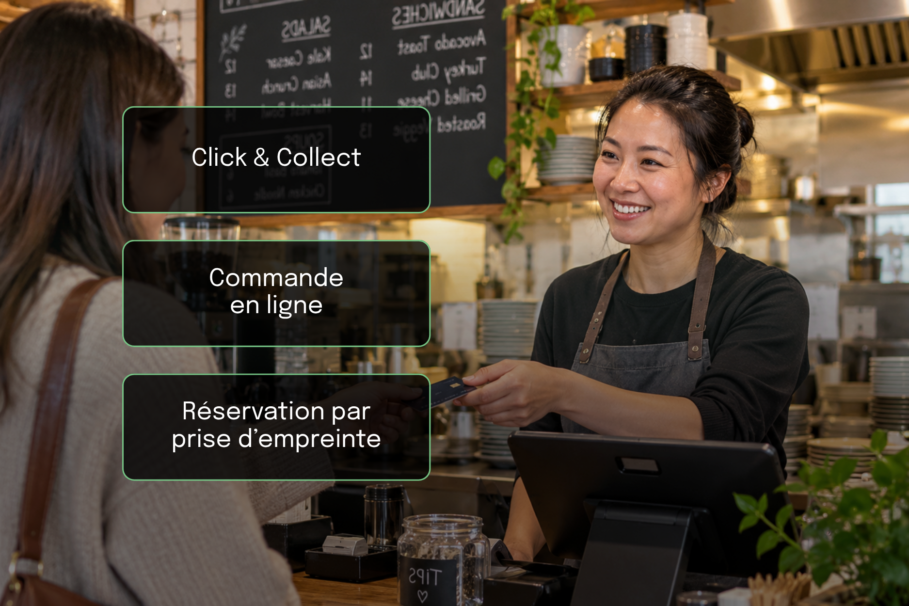 Click and collect, commande en ligne, réservation par prise d'empreinte